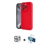 MARSİLYAN™- iPhone 16 Pro Max Kılıf Yankı Yansıma Özel Seri - Siyah 3D Antistatik Seramik Nano Ekran Koruyucu + Pers Alüminyum Kamera Lens - GI
