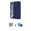 MARSİLYAN™- iPhone 16 Pro Max Kılıf Yankı Yansıma Özel Seri - Siyah 3D Antistatik Seramik Nano Ekran Koruyucu + Pers Alüminyum Kamera Lens - GI