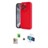 MARSİLYAN™- iPhone 16 Pro Max Kılıf Yankı Yansıma Özel Seri - Siyah 3D Antistatik Seramik Nano Ekran Koruyucu + Natural Grey Raze Metal Kamera Lens