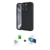 MARSİLYAN™- iPhone 16 Pro Max Kılıf Yankı Yansıma Özel Seri - Siyah 3D Antistatik Seramik Nano Ekran Koruyucu + Raze Metal Kamera Lens - BZ