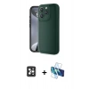 MARSİLYAN™- iPhone 16 Pro Max Kılıf Yankı Yansıma Özel Seri - Siyah 3D Antistatik Seramik Nano Ekran Koruyucu + PVD Metal Kamera Lens - SH