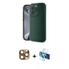MARSİLYAN™- iPhone 16 Pro Max Kılıf Yankı Yansıma Özel Seri - Siyah 3D Antistatik Seramik Nano Ekran Koruyucu + Pers Alüminyum Kamera Lens - CLTM