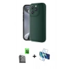 MARSİLYAN™- iPhone 16 Pro Max Kılıf Yankı Yansıma Özel Seri - Siyah 3D Antistatik Seramik Nano Ekran Koruyucu + Siyah Raze Metal Kamera Lens