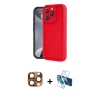 MARSİLYAN™- iPhone 16 Pro Max Kılıf Yankı Yansıma Özel Seri - Siyah 3D Antistatik Seramik Nano Ekran Koruyucu + Pers Alüminyum Kamera Lens - CLTM