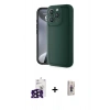 MARSİLYAN™- iPhone 16 Pro Max Kılıf Yankı Yansıma Özel Seri - Siyah Bilvis 3D Cam Ekran Koruyucu + Bilvis Titan Kamera Lens - SH