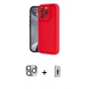 MARSİLYAN™- iPhone 16 Pro Max Kılıf Yankı Yansıma Özel Seri - Siyah Bilvis 3D Cam Ekran Koruyucu + Gri Pers Alüminyum Kamera Lens