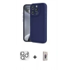 MARSİLYAN™- iPhone 16 Pro Max Kılıf Yankı Yansıma Özel Seri - Siyah Bilvis 3D Cam Ekran Koruyucu + Pers Alüminyum Kamera Lens - GS