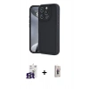 MARSİLYAN™- iPhone 16 Pro Max Kılıf Yankı Yansıma Özel Seri - Siyah Bilvis 3D Cam Ekran Koruyucu + Bilvis Titan Kamera Lens - TMGI
