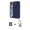 MARSİLYAN™- iPhone 16 Pro Max Kılıf Yankı Yansıma Özel Seri - Siyah Bilvis 3X AR Hayalet Cam Ekran Koruyucu + PVD Metal Kamera Lens - SH