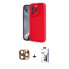 MARSİLYAN™- iPhone 16 Pro Max Kılıf Yankı Yansıma Özel Seri - Siyah Bilvis 3X AR Hayalet Cam Ekran Koruyucu + Pers Alüminyum Kamera Lens - CLTM
