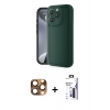 MARSİLYAN™- iPhone 16 Pro Max Kılıf Yankı Yansıma Özel Seri - Siyah Bilvis 3X AR Hayalet Cam Ekran Koruyucu + Pers Alüminyum Kamera Lens - CLTM