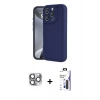 MARSİLYAN™- iPhone 16 Pro Max Kılıf Yankı Yansıma Özel Seri - Siyah Bilvis 3X AR Hayalet Cam Ekran Koruyucu + Pers Alüminyum Kamera Lens - GI