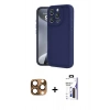 MARSİLYAN™- iPhone 16 Pro Max Kılıf Yankı Yansıma Özel Seri - Siyah Bilvis 3X AR Hayalet Cam Ekran Koruyucu + Pers Alüminyum Kamera Lens - CLTM