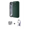 MARSİLYAN™- iPhone 16 Pro Max Kılıf Yankı Yansıma Özel Seri - Siyah Bilvis 3X AR Hayalet Cam Ekran Koruyucu + Pers Alüminyum Kamera Lens - GI