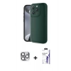 MARSİLYAN™- iPhone 16 Pro Max Kılıf Yankı Yansıma Özel Seri - Siyah Bilvis 3X AR HD Cam Ekran Koruyucu + Pers Alüminyum Kamera Lens - GI