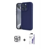 MARSİLYAN™- iPhone 16 Pro Max Kılıf Yankı Yansıma Özel Seri - Siyah Bilvis 3X AR HD Cam Ekran Koruyucu + Pers Alüminyum Kamera Lens - GI