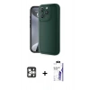 MARSİLYAN™- iPhone 16 Pro Max Kılıf Yankı Yansıma Özel Seri - Siyah Bilvis 3X AR HD Cam Ekran Koruyucu + PVD Metal Kamera Lens - GS