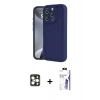 MARSİLYAN™- iPhone 16 Pro Max Kılıf Yankı Yansıma Özel Seri - Siyah Bilvis 3X AR HD Cam Ekran Koruyucu + PVD Metal Kamera Lens - GD