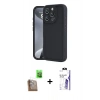 MARSİLYAN™- iPhone 16 Pro Max Kılıf Yankı Yansıma Özel Seri - Siyah Bilvis 3X AR HD Cam Ekran Koruyucu + Raze Metal Kamera Lens - CLTM