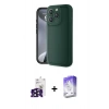 MARSİLYAN™- iPhone 16 Pro Max Kılıf Yankı Yansıma Özel Seri - Siyah Bilvis 5in1 3D Magic Cam Ekran Koruyucu + Siyah Bilvis Titan Kamera Lens