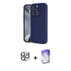 MARSİLYAN™- iPhone 16 Pro Max Kılıf Yankı Yansıma Özel Seri - Siyah Bilvis 5in1 3D Magic Cam Ekran Koruyucu + Pers Alüminyum Kamera Lens - GI
