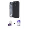 MARSİLYAN™- iPhone 16 Pro Max Kılıf Yankı Yansıma Özel Seri - Siyah Bilvis 5in1 3D Magic Cam Ekran Koruyucu + Siyah Bilvis Titan Kamera Lens