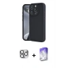 MARSİLYAN™- iPhone 16 Pro Max Kılıf Yankı Yansıma Özel Seri - Siyah Bilvis 5in1 3D Magic Cam Ekran Koruyucu + Pers Alüminyum Kamera Lens - GI