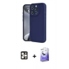 MARSİLYAN™- iPhone 16 Pro Max Kılıf Yankı Yansıma Özel Seri - Siyah Bilvis 5in1 5D Magic Hayalet Cam Ekran Koruyucu + PVD Metal Kamera Lens - GD