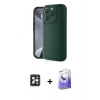 MARSİLYAN™- iPhone 16 Pro Max Kılıf Yankı Yansıma Özel Seri - Siyah Bilvis 5in1 5D Magic Hayalet Cam Ekran Koruyucu + PVD Metal Kamera Lens - SH