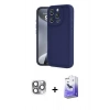 MARSİLYAN™- iPhone 16 Pro Max Kılıf Yankı Yansıma Özel Seri - Siyah Bilvis 5in1 5D Magic Hayalet Cam Ekran Koruyucu + Gri Pers Alüminyum Kamera Lens