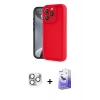 MARSİLYAN™- iPhone 16 Pro Max Kılıf Yankı Yansıma Özel Seri - Siyah Bilvis 5in1 5D Magic Hayalet Cam Ekran Koruyucu + Pers Alüminyum Kamera Lens - GS