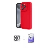 MARSİLYAN™- iPhone 16 Pro Max Kılıf Yankı Yansıma Özel Seri - Siyah Bilvis 5in1 5D Magic Hayalet Cam Ekran Koruyucu + Gri Pers Alüminyum Kamera Lens