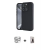 MARSİLYAN™- iPhone 16 Pro Max Kılıf Yankı Yansıma Özel Seri - Siyah Bilvis Hayalet Cam Ekran Koruyucu + Pers Alüminyum Kamera Lens - GS