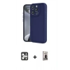 MARSİLYAN™- iPhone 16 Pro Max Kılıf Yankı Yansıma Özel Seri - Siyah Bilvis Hayalet Cam Ekran Koruyucu + PVD Metal Kamera Lens - GS