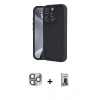 MARSİLYAN™- iPhone 16 Pro Max Kılıf Yankı Yansıma Özel Seri - Siyah Bilvis Hayalet Cam Ekran Koruyucu + Pers Alüminyum Kamera Lens - GI