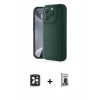 MARSİLYAN™- iPhone 16 Pro Max Kılıf Yankı Yansıma Özel Seri - Siyah Bilvis Hayalet Cam Ekran Koruyucu + PVD Metal Kamera Lens - SH