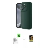MARSİLYAN™- iPhone 16 Pro Max Kılıf Yankı Yansıma Özel Seri - Siyah Buffer Cam Ekran Koruyucu + Beyaz Raze Metal Kamera Lens
