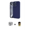 MARSİLYAN™- iPhone 16 Pro Max Kılıf Yankı Yansıma Özel Seri - Siyah Buffer Cam Ekran Koruyucu + Pers Alüminyum Kamera Lens - GI
