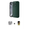 MARSİLYAN™- iPhone 16 Pro Max Kılıf Yankı Yansıma Özel Seri - Siyah Buffer Cam Ekran Koruyucu + Pers Alüminyum Kamera Lens - GI