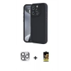 MARSİLYAN™- iPhone 16 Pro Max Kılıf Yankı Yansıma Özel Seri - Siyah Buffer Cam Ekran Koruyucu + Pers Alüminyum Kamera Lens - GI
