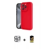 MARSİLYAN™- iPhone 16 Pro Max Kılıf Yankı Yansıma Özel Seri - Siyah Buffer Cam Ekran Koruyucu + Pers Alüminyum Kamera Lens - GI
