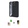 MARSİLYAN™- iPhone 16 Pro Max Kılıf Yankı Yansıma Özel Seri - Siyah Buffer Cam Ekran Koruyucu + Raze Metal Kamera Lens - NLGY