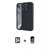 MARSİLYAN™- iPhone 16 Pro Max Kılıf Yankı Yansıma Özel Seri - Siyah Buffer Hayalet Cam Ekran Koruyucu + PVD Metal Kamera Lens - GS