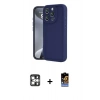 MARSİLYAN™- iPhone 16 Pro Max Kılıf Yankı Yansıma Özel Seri - Siyah Buffer Hayalet Cam Ekran Koruyucu + PVD Metal Kamera Lens - GS