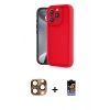 MARSİLYAN™- iPhone 16 Pro Max Kılıf Yankı Yansıma Özel Seri - Siyah Buffer Hayalet Cam Ekran Koruyucu + Pers Alüminyum Kamera Lens - CLTM
