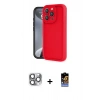 MARSİLYAN™- iPhone 16 Pro Max Kılıf Yankı Yansıma Özel Seri - Siyah Buffer Hayalet Cam Ekran Koruyucu + Pers Alüminyum Kamera Lens - GI