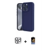 MARSİLYAN™- iPhone 16 Pro Max Kılıf Yankı Yansıma Özel Seri - Siyah Buffer Hayalet Cam Ekran Koruyucu + Pers Alüminyum Kamera Lens - GI