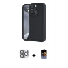 MARSİLYAN™- iPhone 16 Pro Max Kılıf Yankı Yansıma Özel Seri - Siyah Buffer Hayalet Cam Ekran Koruyucu + Pers Alüminyum Kamera Lens - GI