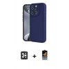 MARSİLYAN™- iPhone 16 Pro Max Kılıf Yankı Yansıma Özel Seri - Siyah Buffer Hayalet Cam Ekran Koruyucu + Siyah PVD Metal Kamera Lens