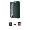 MARSİLYAN™- iPhone 16 Pro Max Kılıf Yankı Yansıma Özel Seri - Siyah Buffer Hayalet Cam Ekran Koruyucu + Siyah PVD Metal Kamera Lens